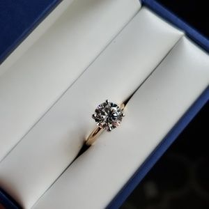 2.5ct  diamond solitaire with 2ct cz earrings